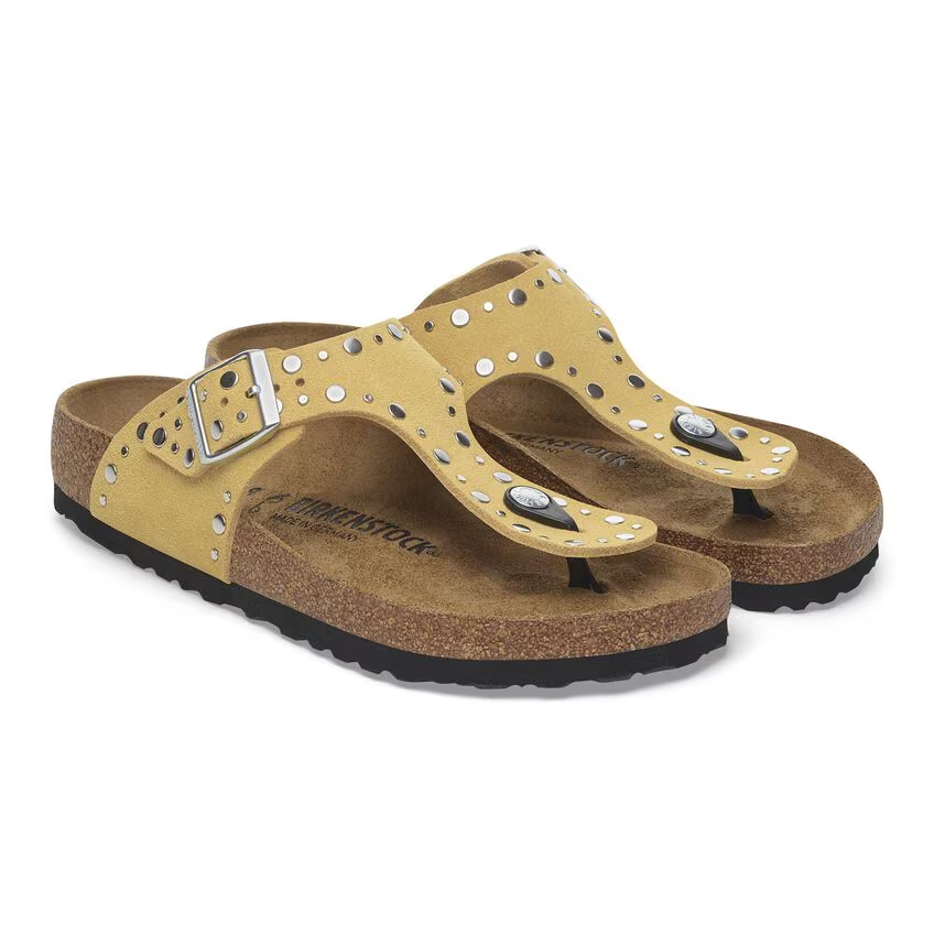 Infradito in pelle scamosciata GIZEH RIVET 1029350 OCHRE BIRKENSTOCK Ocra 