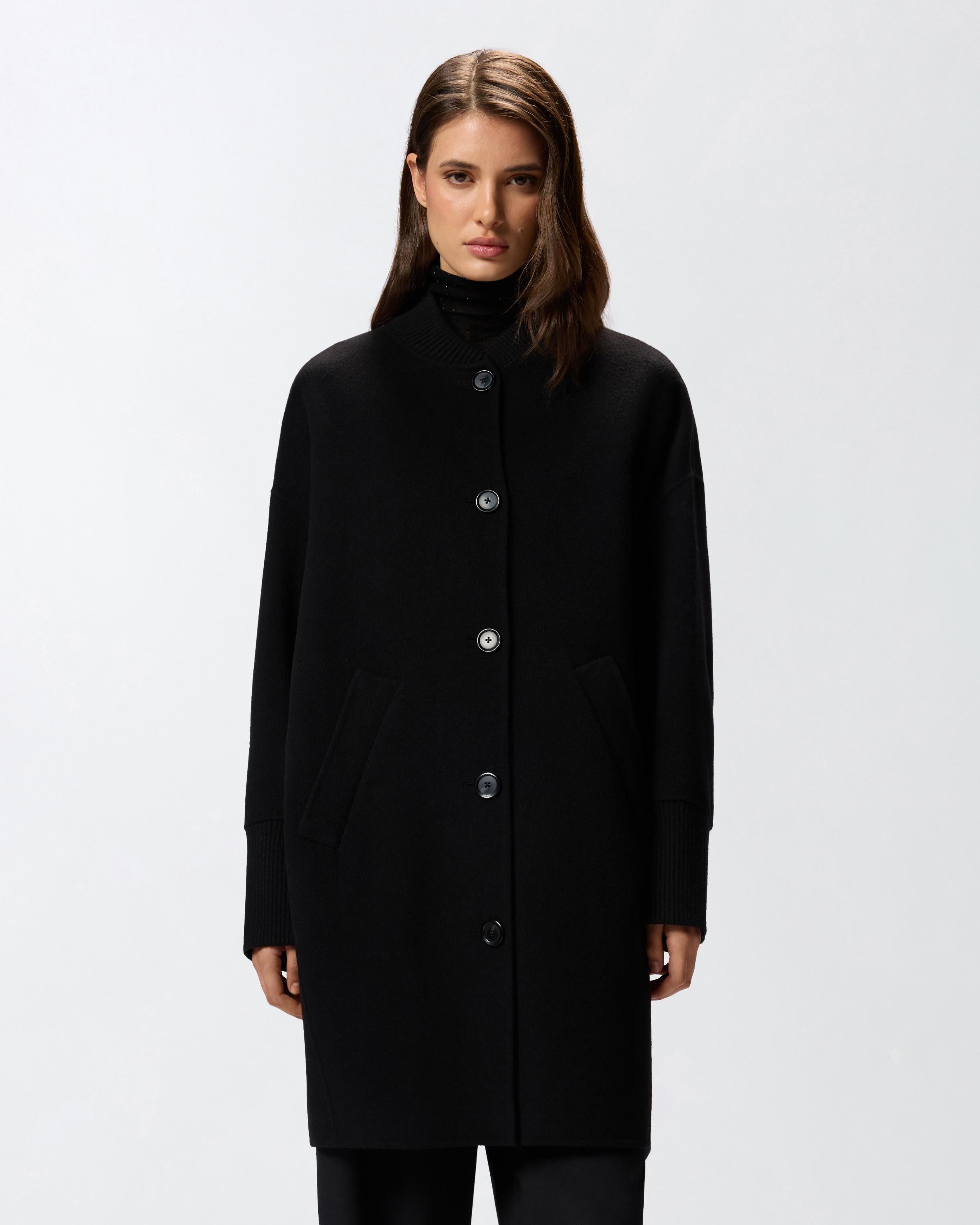 Cappotto lungo in panno double 105404A1ZQ Z99 PINKO Nero limousine 