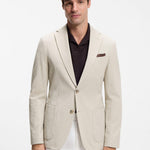 Giacca slim fit in seersucker di cotone elasticizzato 50561894 10279134 01 286 BOSS Open beige 