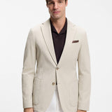 Giacca slim fit in seersucker di cotone elasticizzato 50561894 10279134 01 286 BOSS Open beige 