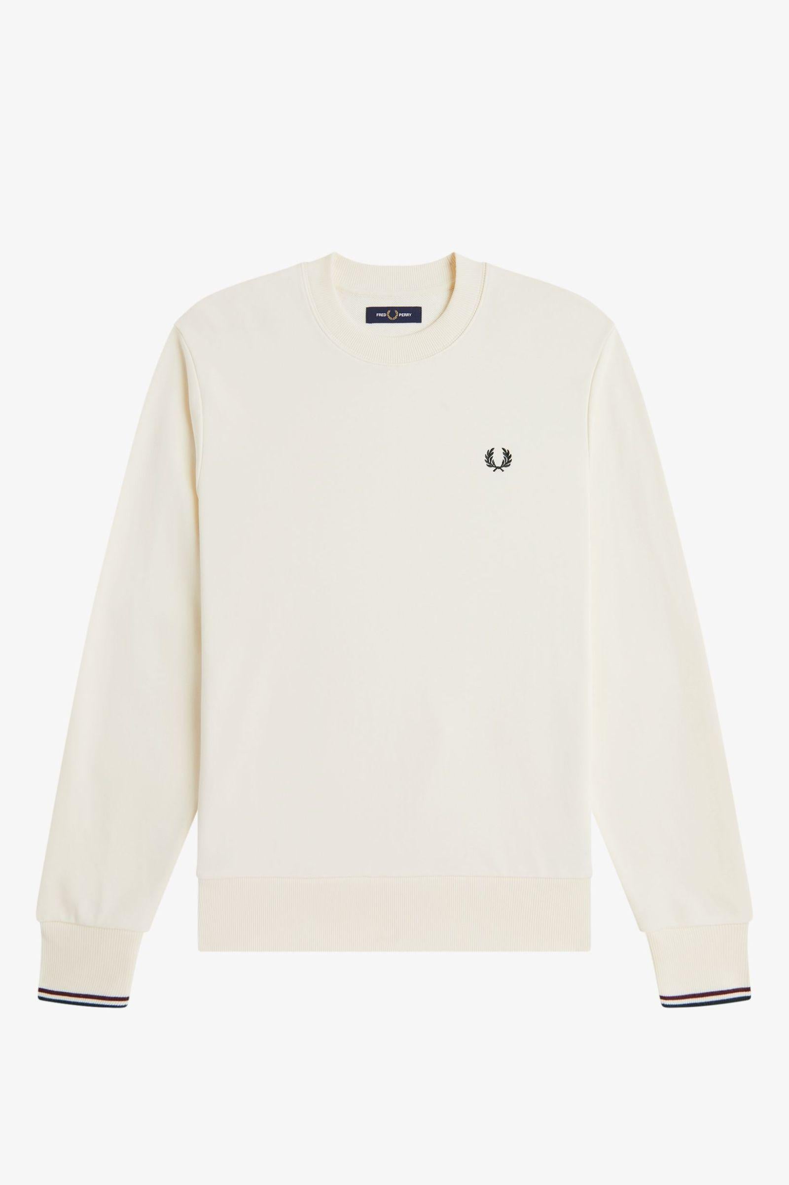 Felpa girocollo M7535 84A FRED PERRY Ecru/oxbld/grsrts 