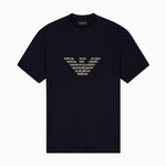 T-shirt con maxi ricamo in jersey misto lyocell ASV EM003007 AF18312 UB118 EMPORIO ARMANI Blue navy 