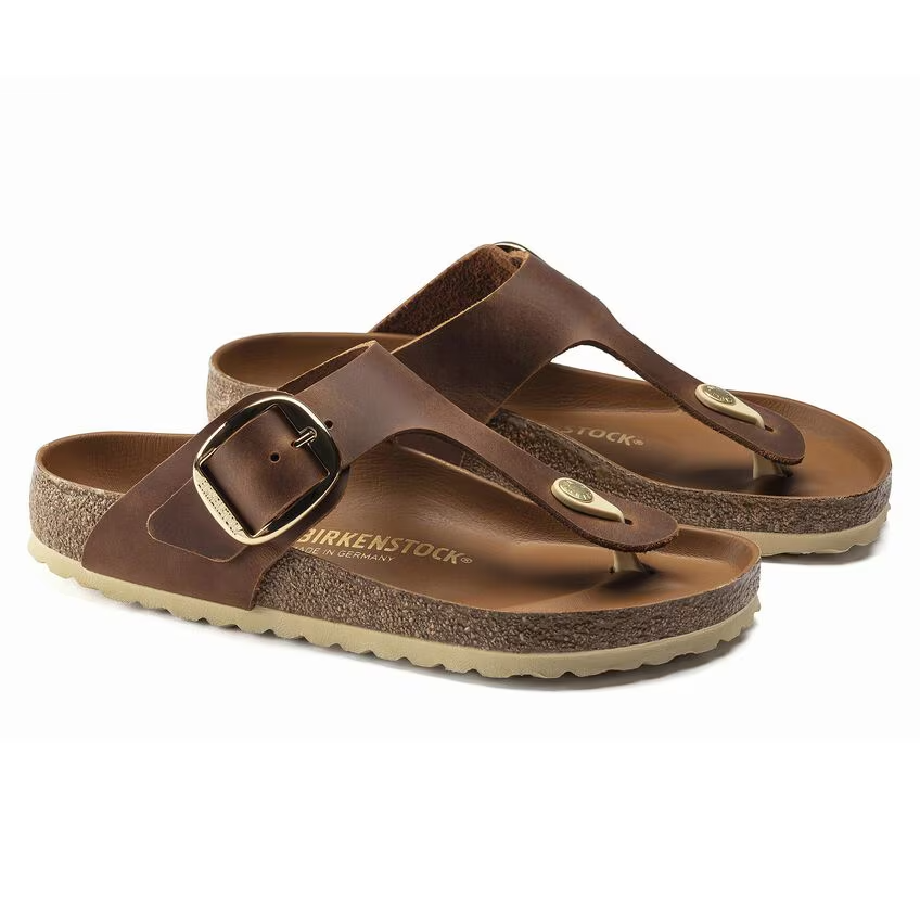 Infradito in pelle GIZEH BIG BUCKLE 1018745 COGNAC BIRKENSTOCK Cognac 