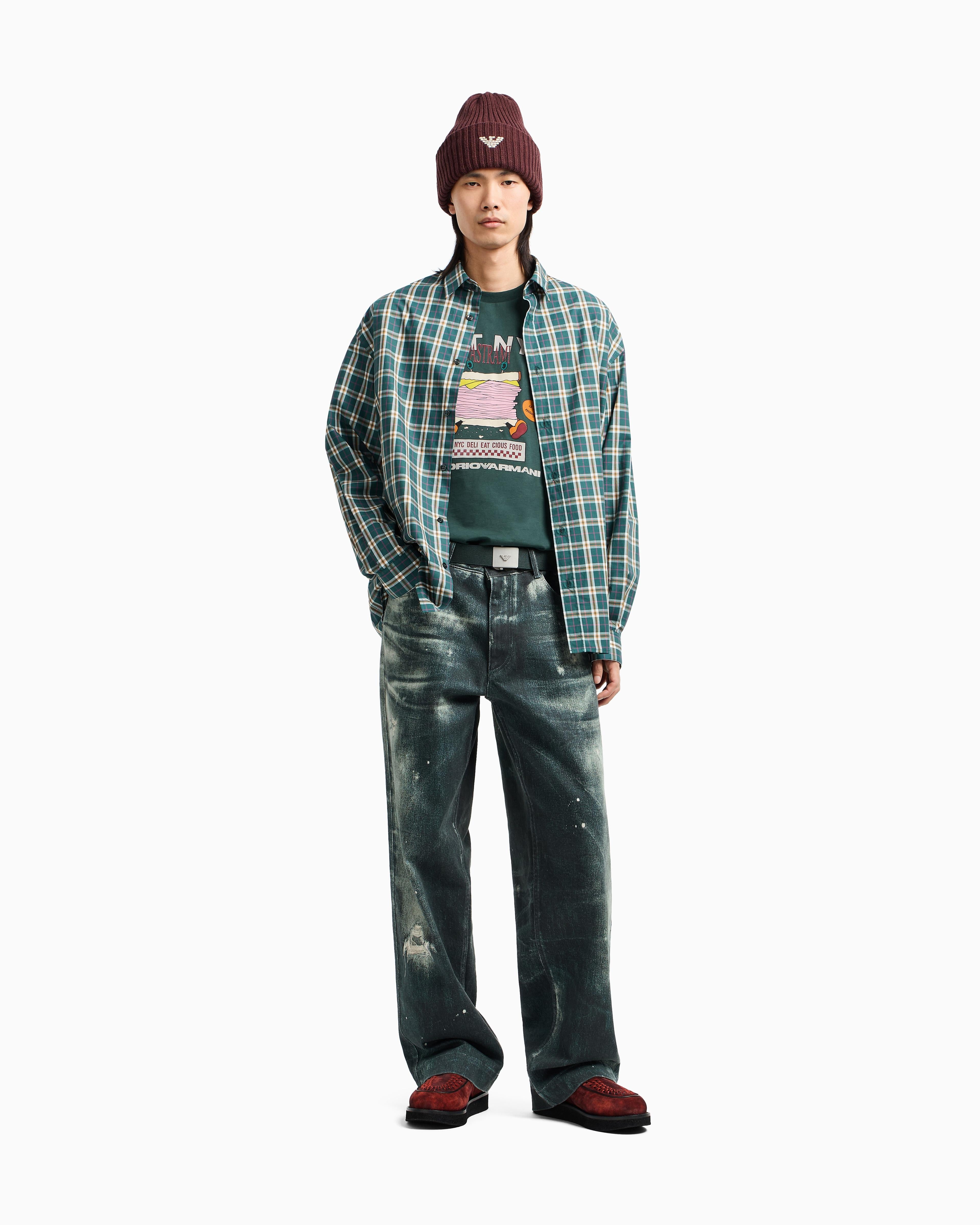 T-shirt in jersey stampa EAT NYC Capsule New York EM003622 AF14836 M7111 EMPORIO ARMANI Bread verde 