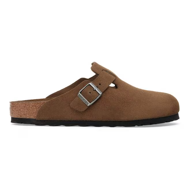 Sabot in pelle scamosciata BOSTON SFB 1030861 DARK TEA BIRKENSTOCK Dark tea 
