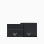 Portafoglio e portacarte in pelle rigenerata saffiano Y4R237 Y138E 81072 EMPORIO ARMANI Black 