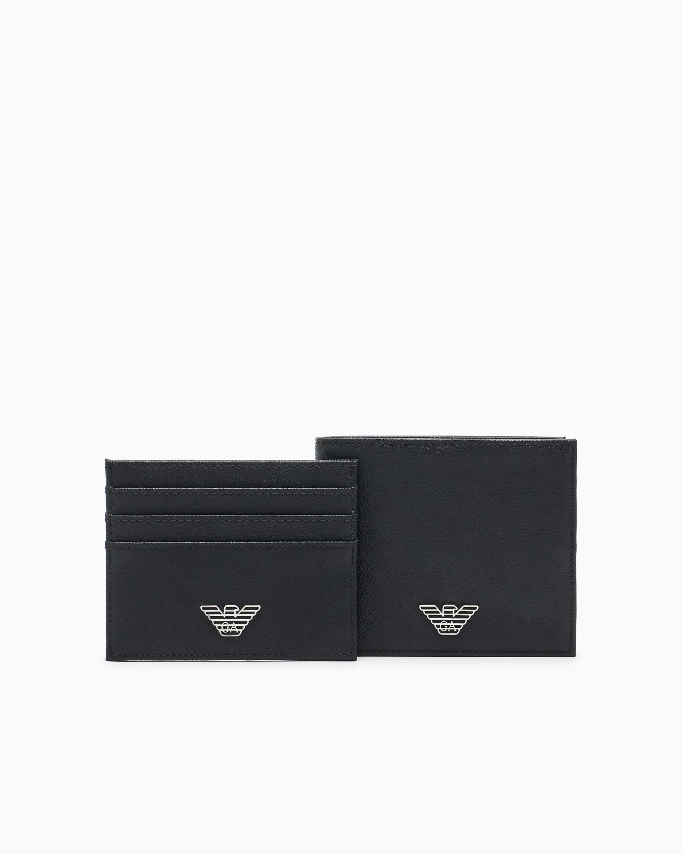 Portafoglio e portacarte in pelle rigenerata saffiano Y4R237 Y138E 81072 EMPORIO ARMANI Black 