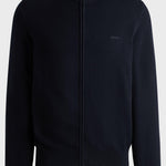 Cardigan in cotone con zip e logo ricamato 50505998 10255178 01 404 BOSS Dark blue 