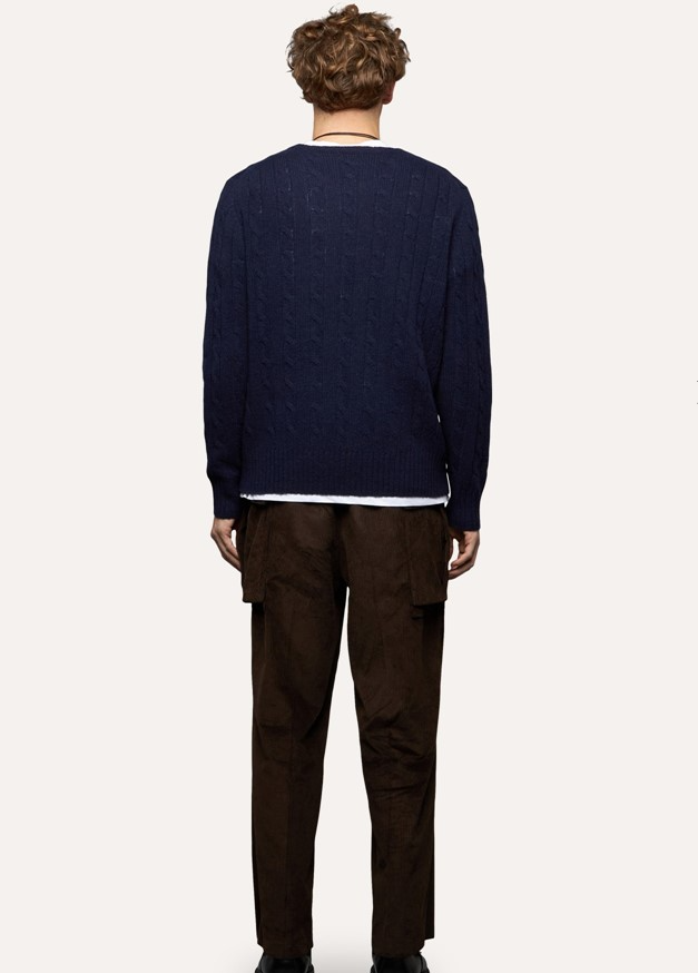 Maglia girocollo con ricamo B2P000 5W106 13777 BALLANTYNE Blue 