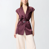 Giacca smanicata in satin 106585A1Y5 R57 PINKO Bordeaux-degustaz. vino 