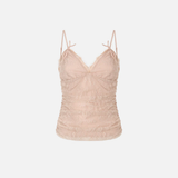 Top in pizzo floreale con spalline 106726A378 Q35 PINKO Rosa mogano 