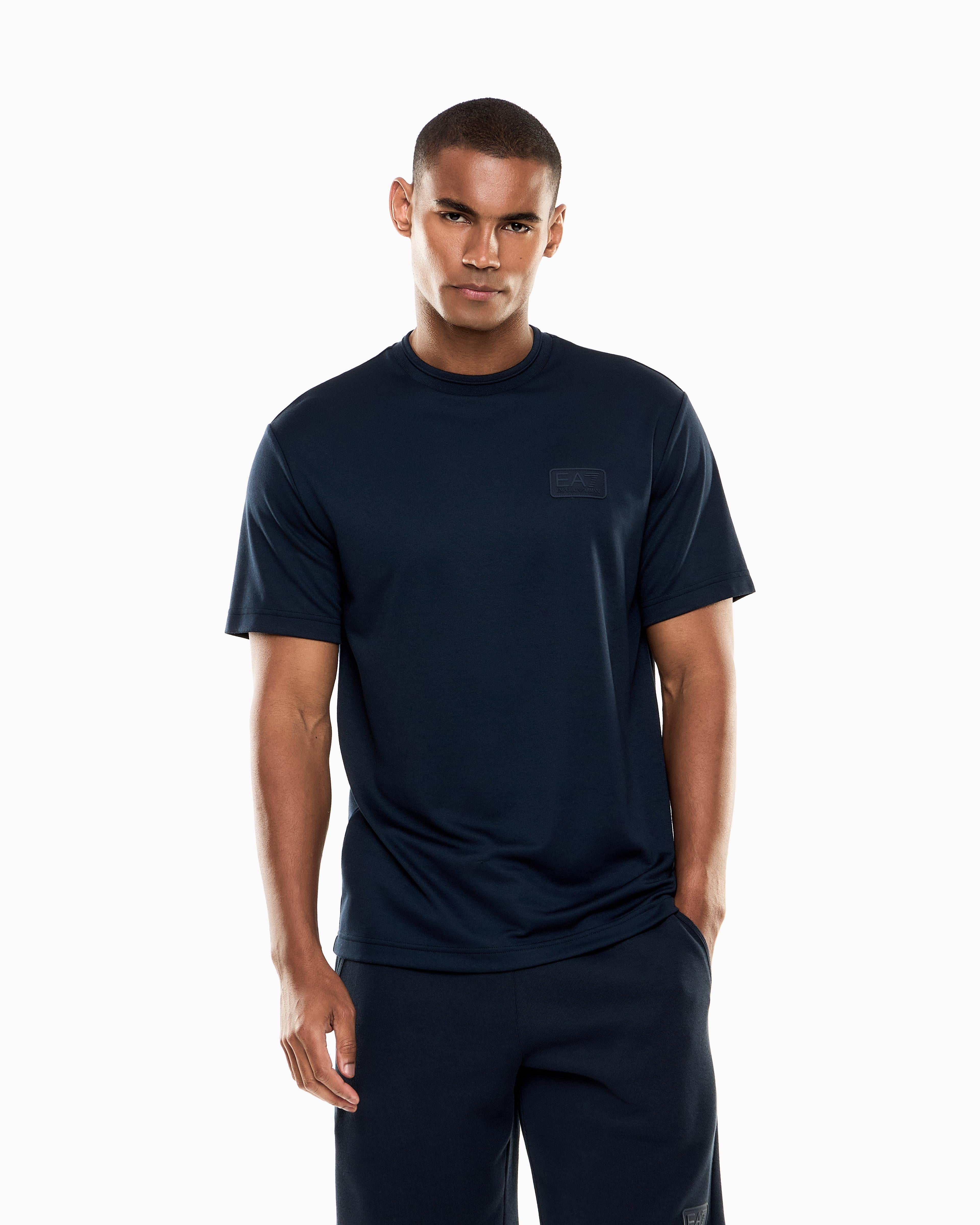 T-shirt Lux Identity in jersey di misto modal 7M001357 AF13862 UB102 EA7 Blu 