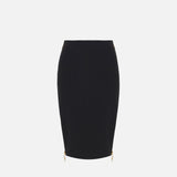 Gonna midi in crêpe con zip GO04746E2 110 ELISABETTA FRANCHI Nero 