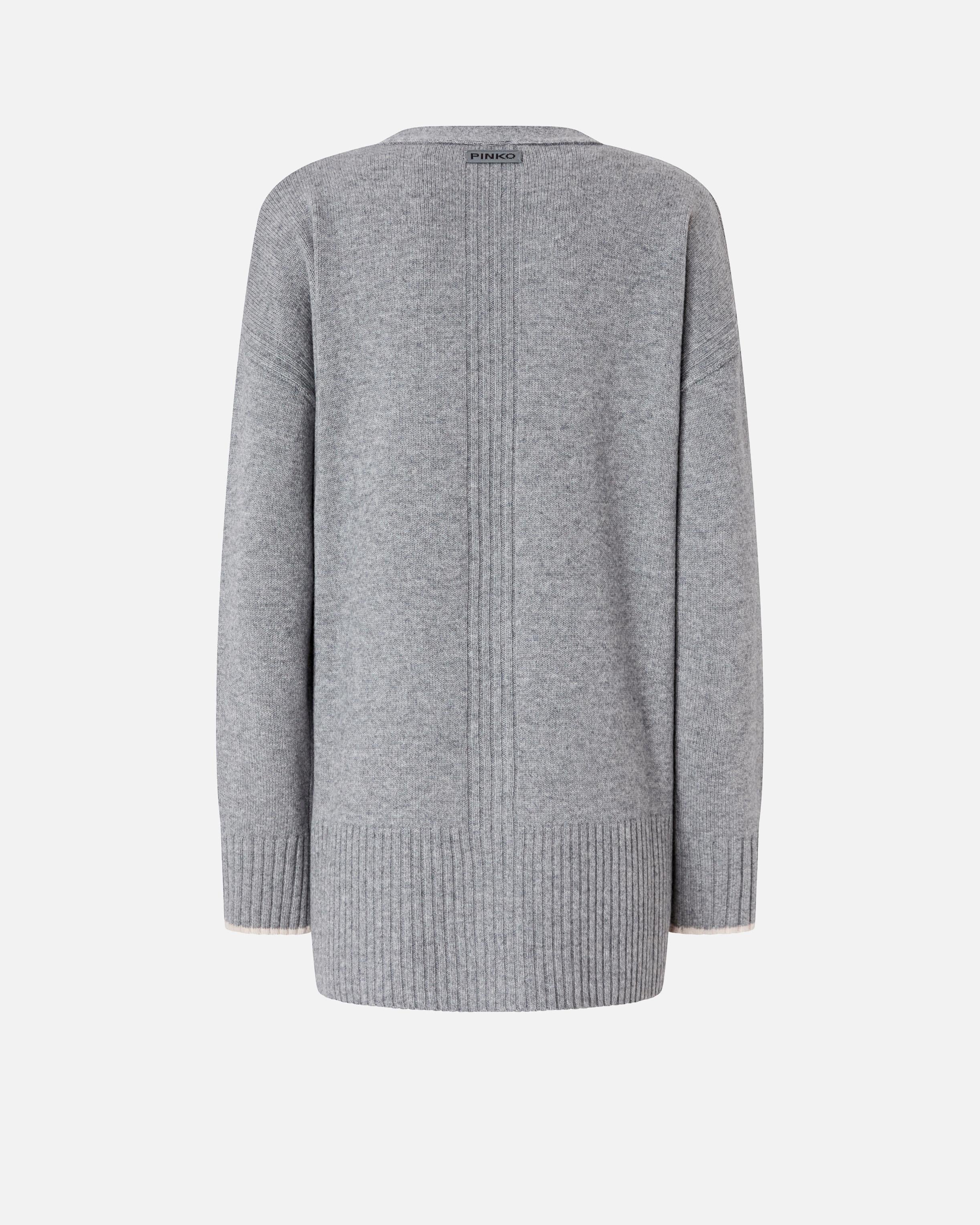 Cardigan lungo con scollo a V 105451A2Q9 II2 PINKO Grigio monumento 
