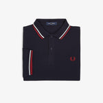 Polo manica corta M3600 T55 FRED PERRY Nvy/swht/bntred 