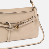 Borsa a spalla media in suede 106176A0F6 C50Q PINKO Beige-grigio fumo-antique 