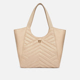Borsa shopper in tessuto riciclato trapunta puzzle 104536A1EU C50Q PINKO Begie-grigio fumo antique 