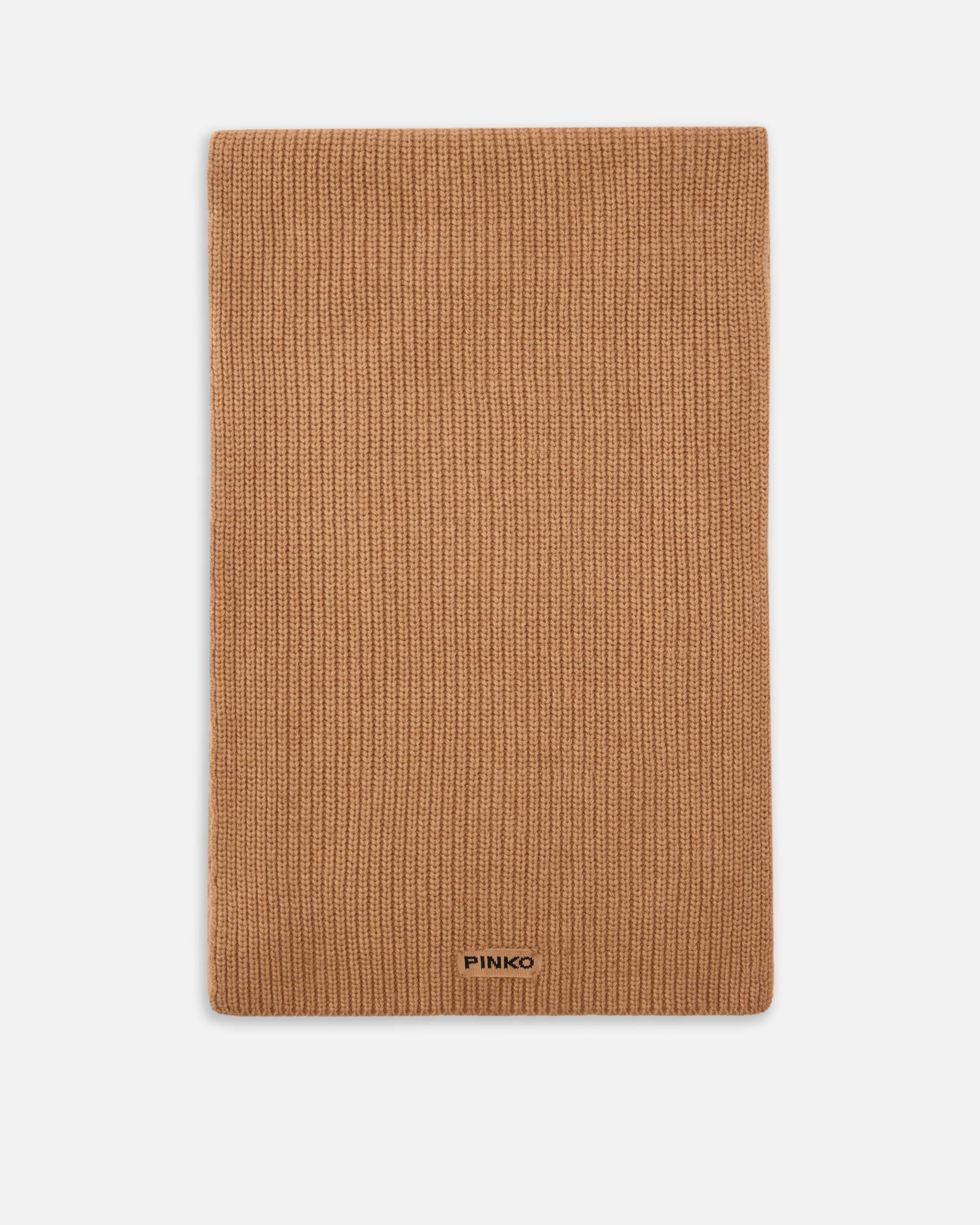 Sciarpa in misto lana a coste 105996A2Z4 D23 PINKO Beige-pelle daino 
