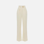 Pantaloni in crêpe fluido con bottoni dorati PA06451E2 DC7 ELISABETTA FRANCHI Lemonade 