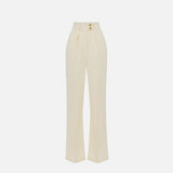 Pantaloni in crêpe fluido con bottoni dorati PA06451E2 DC7 ELISABETTA FRANCHI Lemonade 