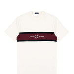 T-shirt con inserto ricamato M2405 560 FRED PERRY Ecru 