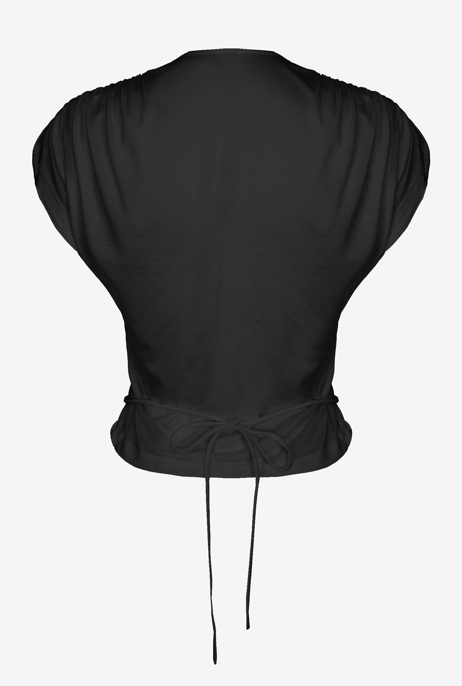 Top incrociato in jersey 102270A1C4 Z99 PINKO Black 