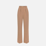 Pantalone dritto in crêpe fermo con rivetto stemma PA02646E2 032 ELISABETTA FRANCHI Camel 