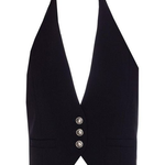 Gilet corto in tessuto tecnico con schiena scoperta 104931A213 Z99 PINKO Nero limousine 