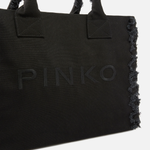 Borsa shopper media in canvas 106673A3A4 Z99 PINKO Black 