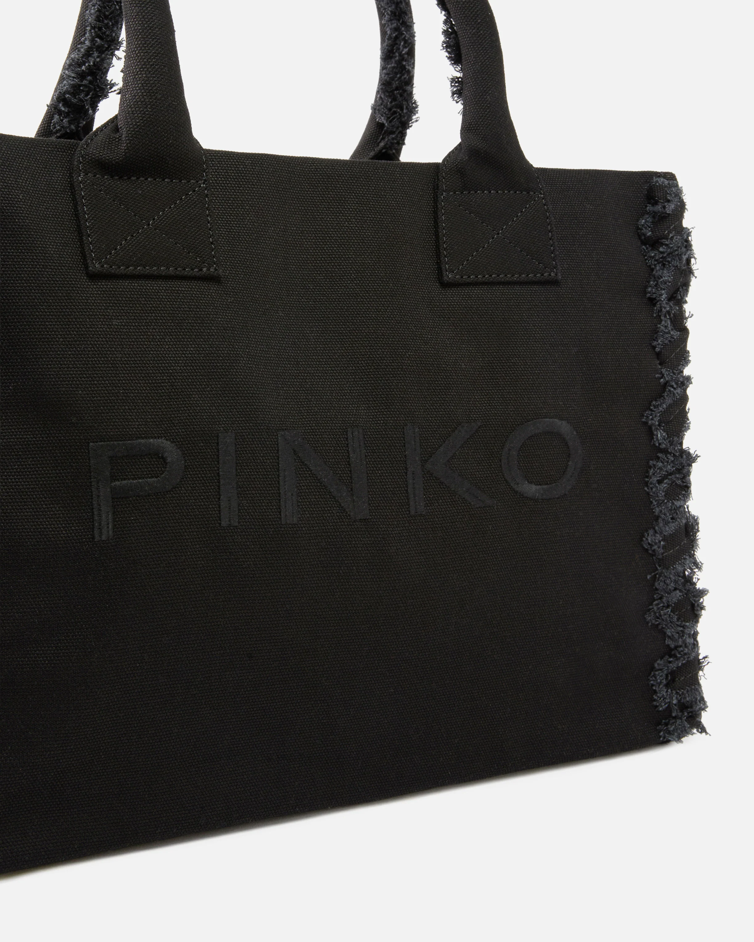 Borsa shopper media in canvas 106673A3A4 Z99 PINKO Black 