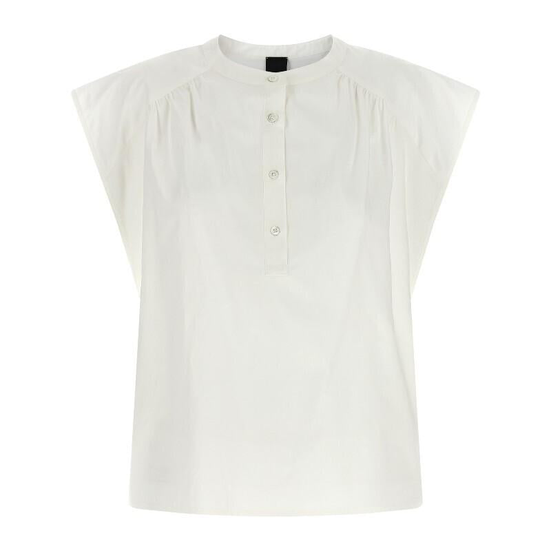 Blusa smanicata 107004A2LD Z05 PINKO Bianco-biancaneve 