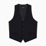 Gilet monopetto in tela di fresco lanal stretch EM000489 TE19183 UB109 EMPORIO ARMANI Dark navy 