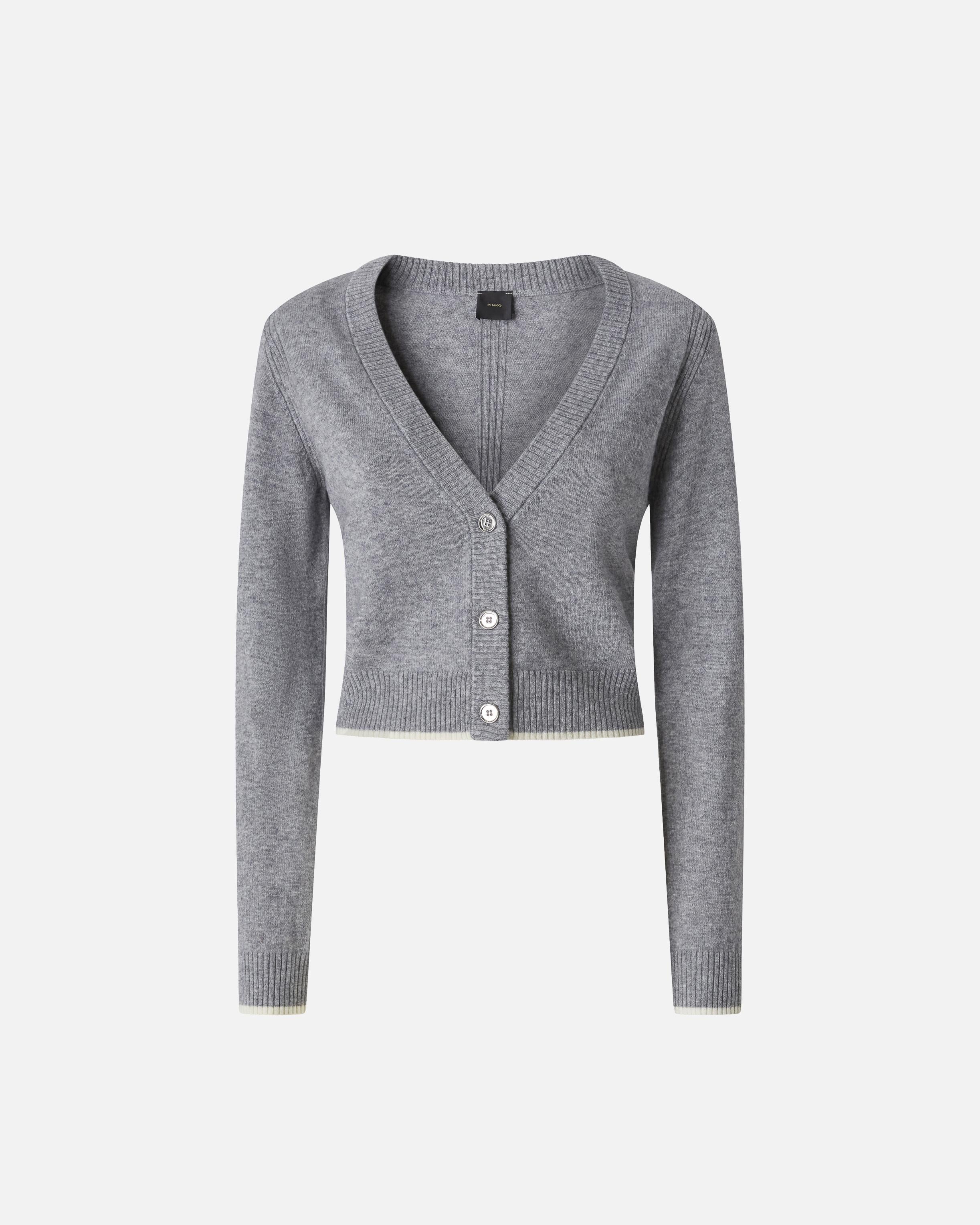 Cardigan con scollo a V 105447A2Q9 II2 PINKO Grigio monumento 