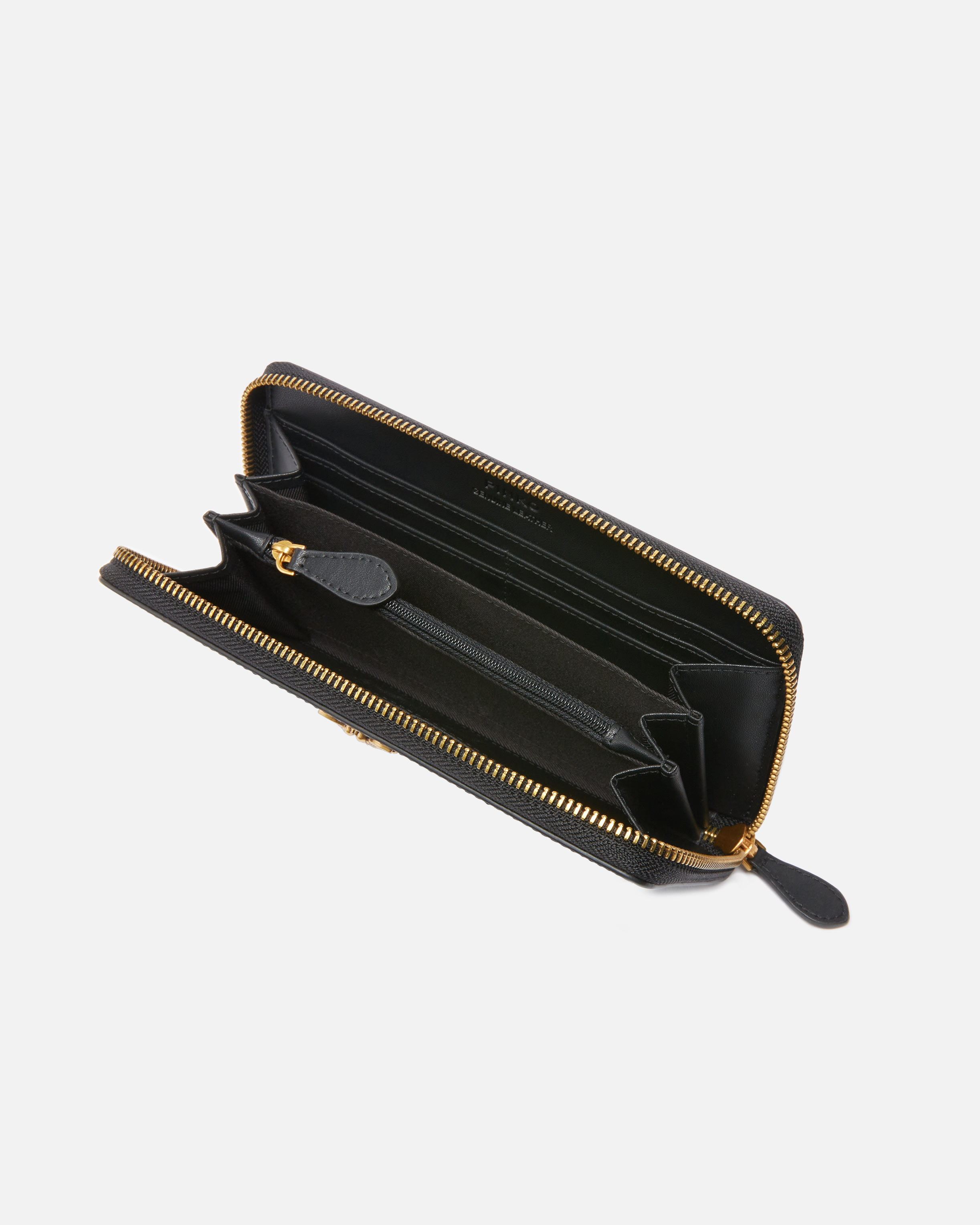Portafoglio zip-around in pelle 100250A0F1 Z99Q PINKO Nero-antigue 