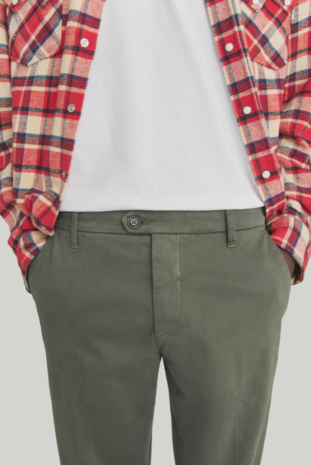 Pantalone chino in cotone elasticizzato RRU90120 C870 0112 0486 ROY ROGER'S Fir 