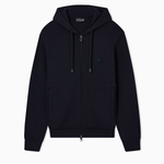 Felpa cappuccio e zip in double jersey EM004538 AF10013 UB118 EMPORIO ARMANI Blu navy 
