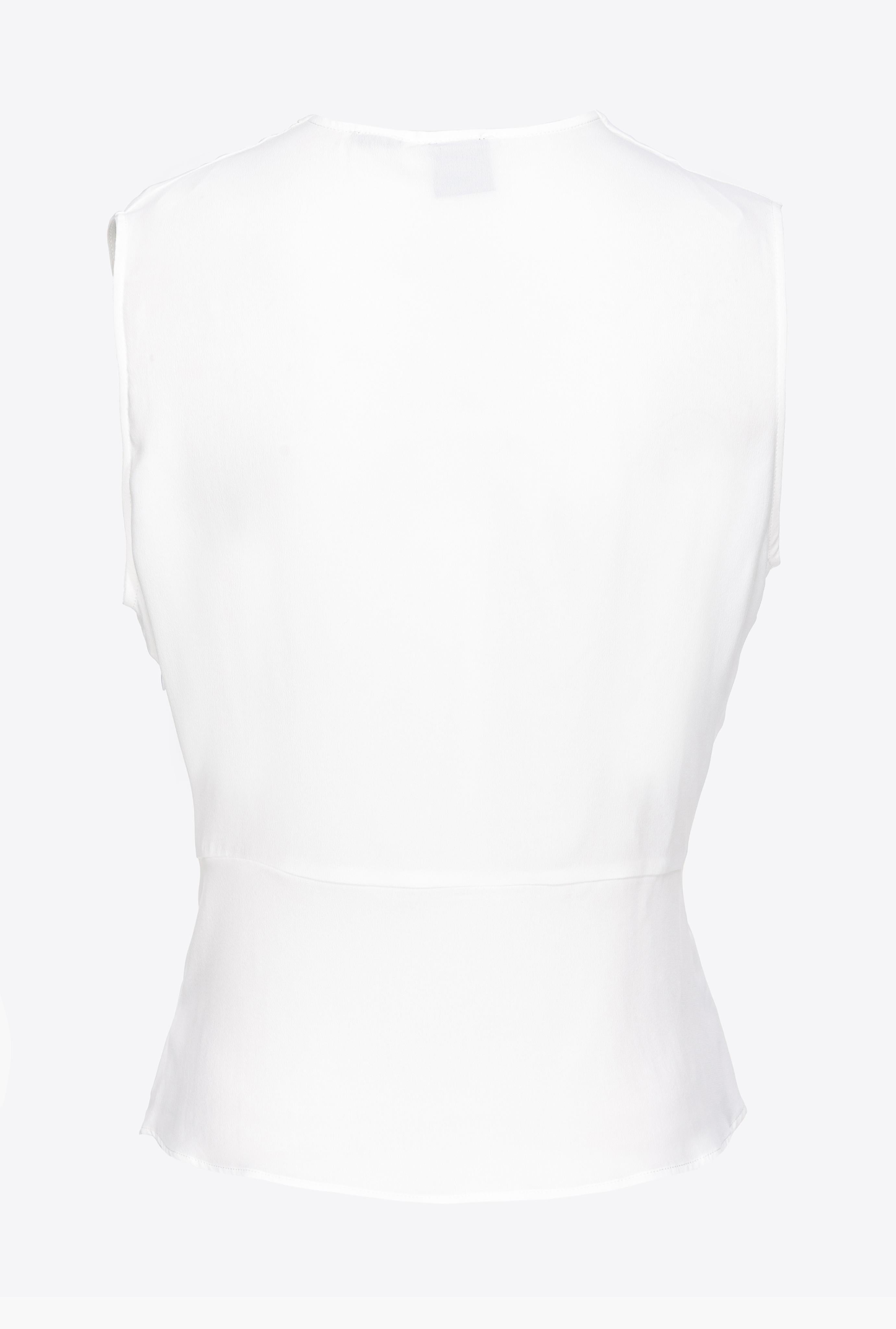 Top scollo a V in crèpe 1015868889 Z05 PINKO White 