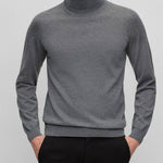Maglia collo alto in lana merinos 50468262 10241489 01 030 BOSS Medium grey 