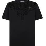 T-Shirt girocollo con logo monogram MTK8682 PJY002N 02 PHILIPP PLEIN Black 