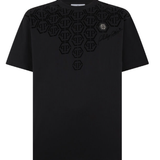T-Shirt girocollo con logo monogram MTK8682 PJY002N 02 PHILIPP PLEIN Black 