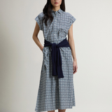 Abito chemisier in misto cotone con cintura CFWWDR2021FRUT5402 31219 WOOLRICH Blue tile bloom 