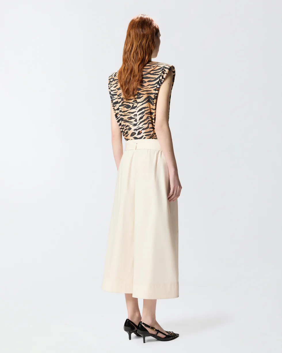 Pantalone con cintura logata 106439A35Q C03 PINKO Beige 