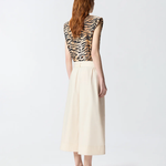 Pantalone con cintura logata 106439A35Q C03 PINKO Beige 