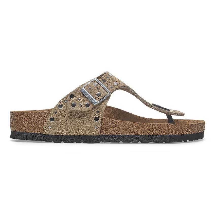 Infradito in pelle scamosciata GIZEH RIVET 1029388 TAUPE BIRKENSTOCK Taupe 