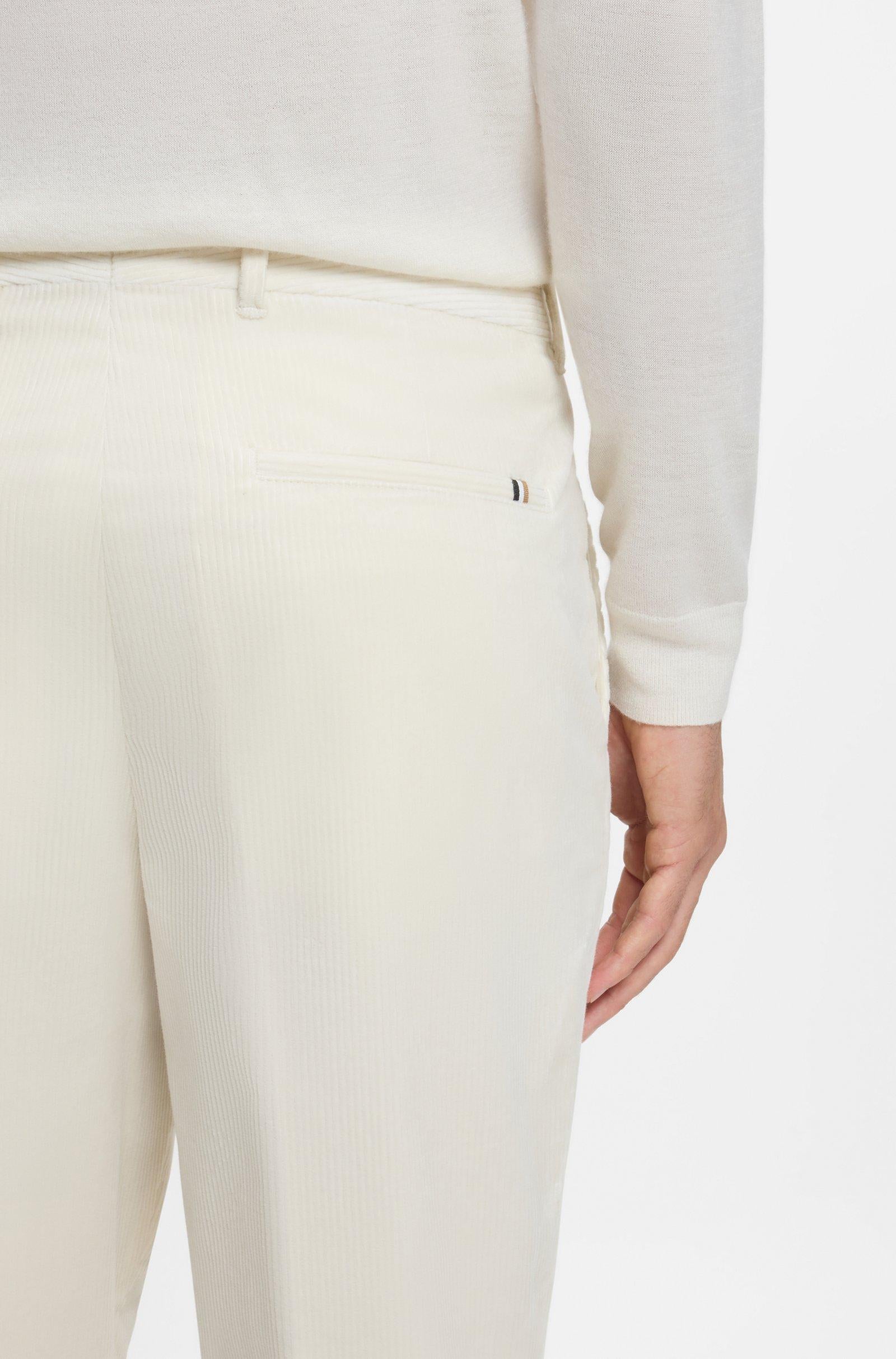 Pantalone in velluto elasticizzato 50551574 10243907 01 131 BOSS Open white 
