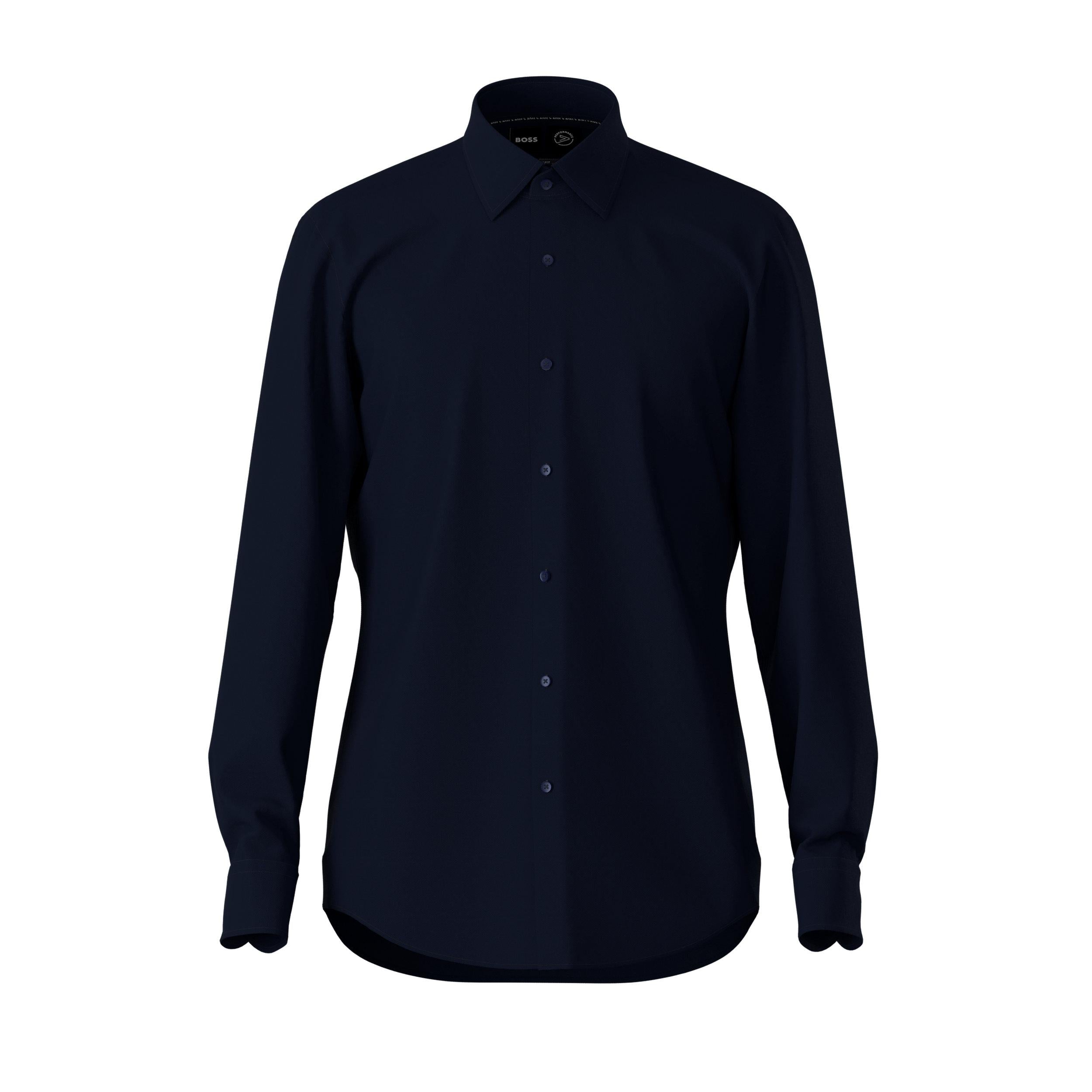 Camicia in jersey di viscosa P-HANK-KENT-C1-222 10225157 01 50469424 404 BOSS Dark blue 
