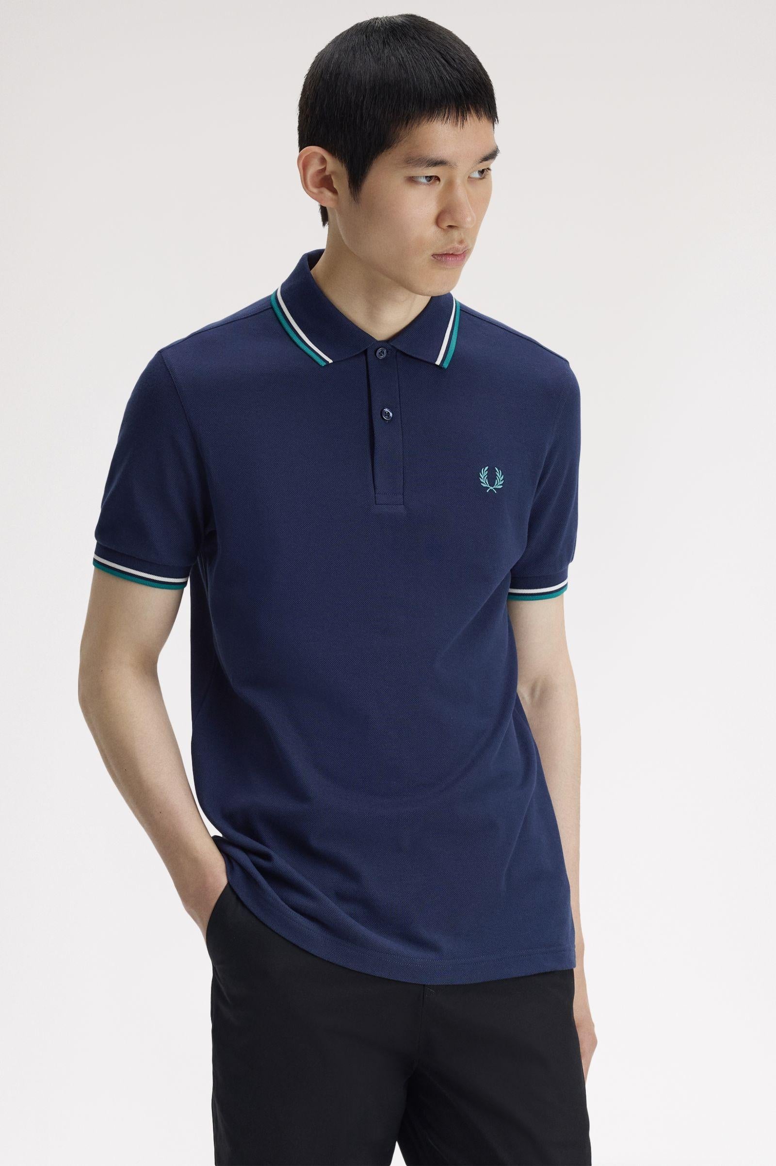 Polo manica corta M3600 86A FRED PERRY Tnsbl/snwht/dpmt 