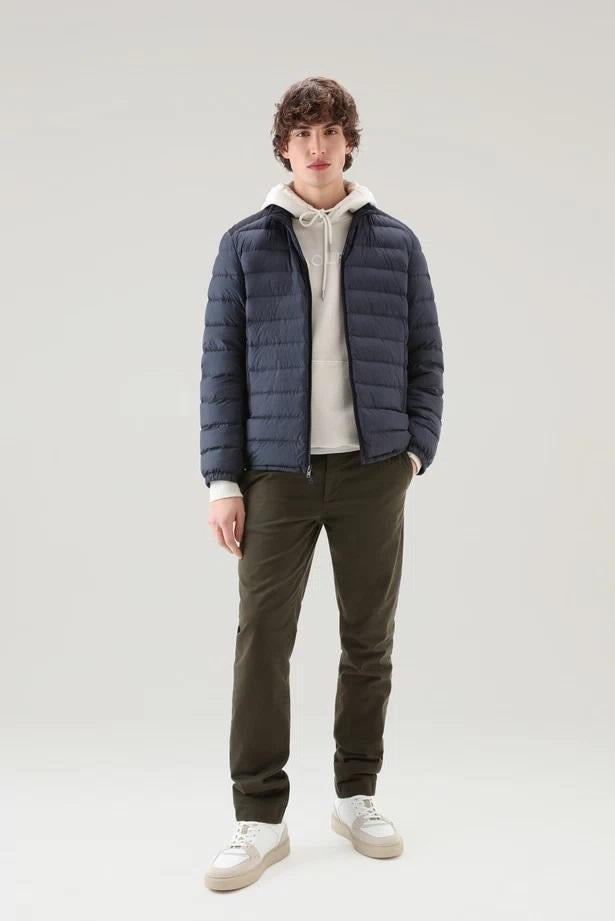 Pantaloni chino in cotone tinto in capo CFWOTR0138MRUT3343 614 WOOLRICH Dark green 