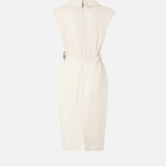 Abito midi a portafoglio con cintura 106565A2W6 C00 PINKO Bianco cigno 