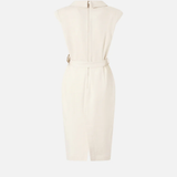 Abito midi a portafoglio con cintura 106565A2W6 C00 PINKO Bianco cigno 